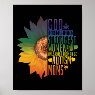 Autismus Mama Mama God Strongest Women Blume Poster