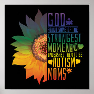 Autismus Mama Mama God Strongest Women Blume Poster