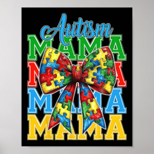 Autismus Mama Neuro Diverse Coquette Bow Mama Moth Poster