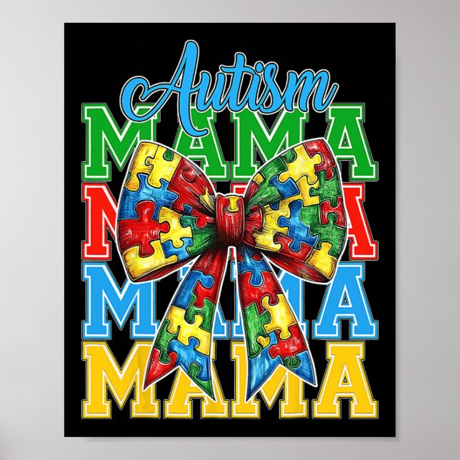 Autismus Mama Neuro Diverse Coquette Bow Mama Moth Poster (Vorne)