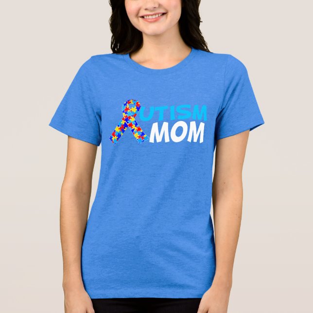 Autismus Mama Niedlich Blue Women Tri-Blend Shirt (Vorderseite)