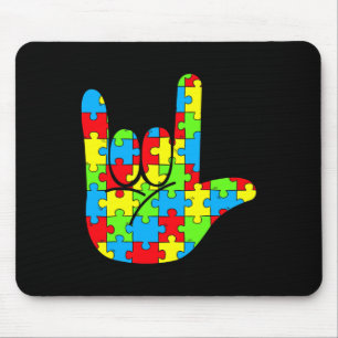 Autismus Mama Papa ASL Liebe Gebärdensprache Autis Mousepad
