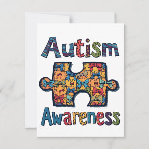 Autismus Mama Puzzle Piece Coquette Bow Ribbon Aut Feiertagskarte