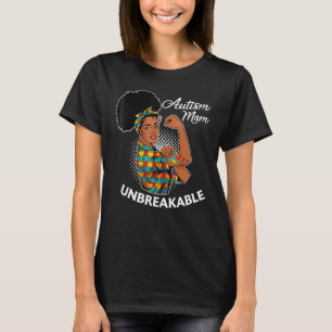 Autismus Mama Schwarze Frau Autismus Bewusstsein T-Shirt