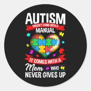 Autismus Mama Shirt Autismus Shirts Mama Runder Aufkleber