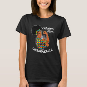 Autismus Mama Unzerbrechliche schwarze Frau Autism T-Shirt