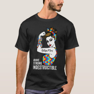 Autismus Mama unzerstörbar Autistisches Puzzle Ban T-Shirt