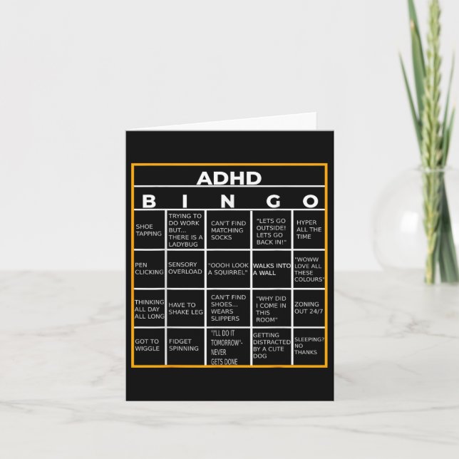 Autismus Mental Health Awareness Day Adhd Bingo Fu Karte (Vorderseite)