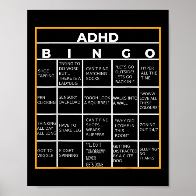 Autismus Mental Health Awareness Day Adhd Bingo Fu Poster (Vorne)