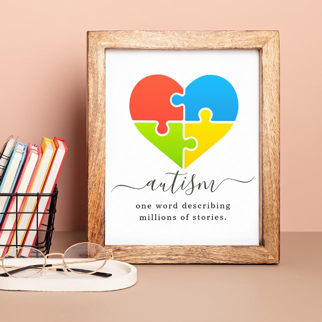 Autismus Millionen von Geschichten Herz Puzzle Poster (Autism Millions of Stories Heart Puzzle Poster)