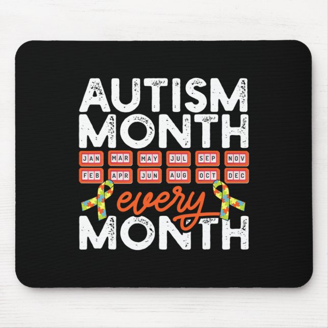 Autismus Monat Monat Monat Monat Behinderung Bewus Mousepad (Vorne)