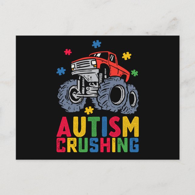 Autismus-Monster Truck Awareness Boy Girl Postkarte (Vorderseite)
