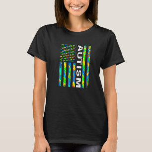 Autismus-Mutter-Bewusstseins-Kinder-Puzzle-Flagge- T-Shirt