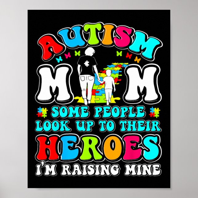 Autismus-Mutter erzieht Helden Mutter-Sohn-Autismu Poster (Vorne)