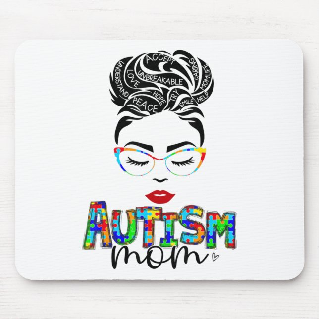 Autismus Mutter Kind chaotisch Knochen Bewusstsein Mousepad (Vorne)