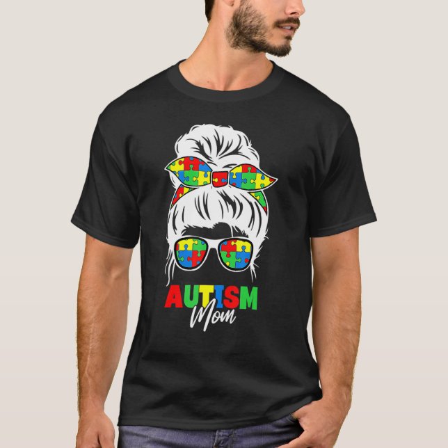 Autismus-Mutter-Leben Bewusstsein Unordentlicher D T-Shirt (Vorderseite)