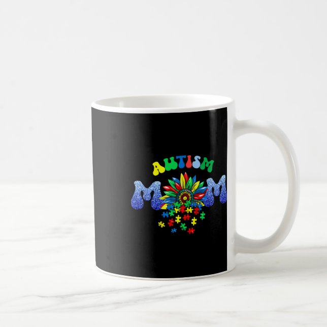 Autismus-Mutter-Leben Sonnenblume Puzzleteil Mutte Kaffeetasse (Rechts)