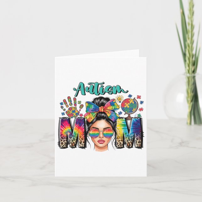 Autismus Mutter Leopard Print Autistic Kids Autism Karte (Vorderseite)