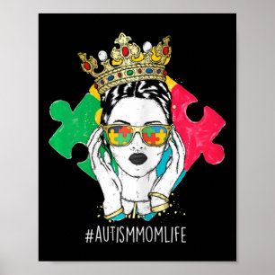 Autismus Mutter Mama Puzzle Autistic Heart Ribbon Poster