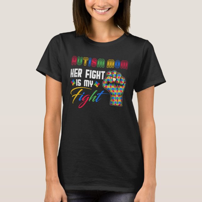 Autismus-Mutter-Puzzle-Faust Autismus-Bewusstsein  T-Shirt (Vorderseite)