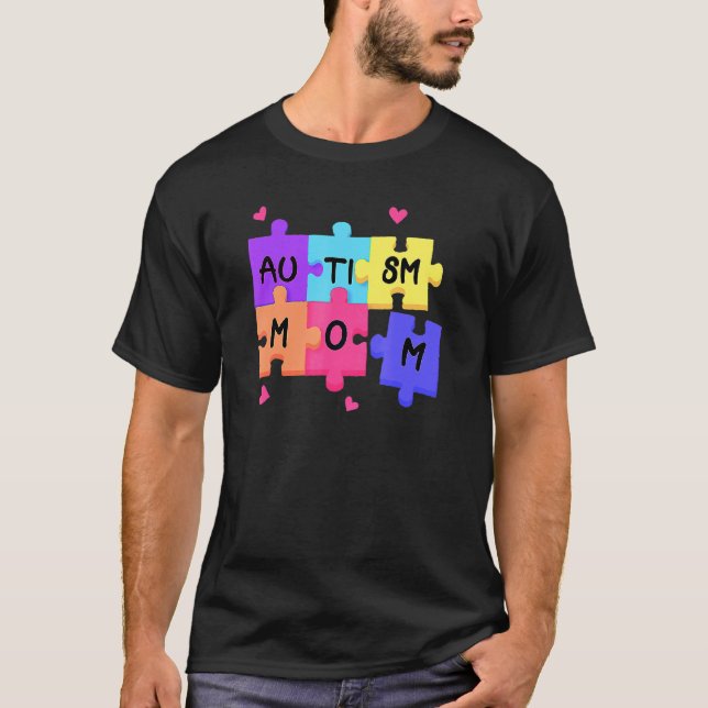 Autismus-Mutter-Puzzle-Unterstützung-Mutter-Frauen T-Shirt (Vorderseite)