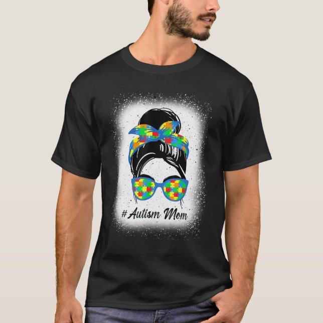Autismus-Mutter-Puzzleteil-Brille Autismus-Mutter T-Shirt (Vorderseite)