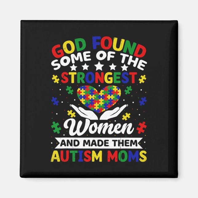 Autismus-Mütter stärkste Frauen Puzzle Herz Bunt  Magnet (Vorne)