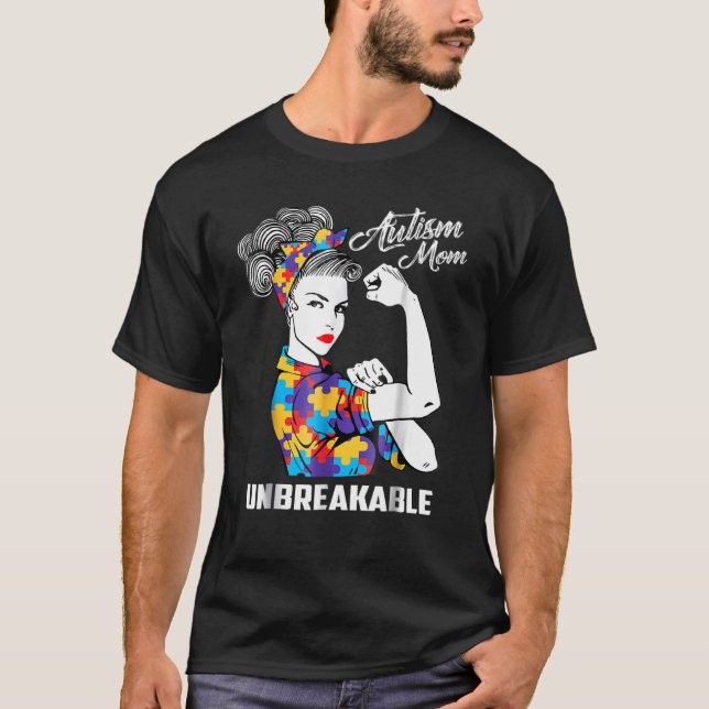 Autismus-Mutter Unzerbrechlich   Autismus-Bewussts T-Shirt (Vorderseite)