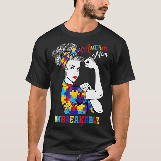 Autismus-Mutter Unzerbrechlich   Autismus-Bewussts T-Shirt (Vorderseite)