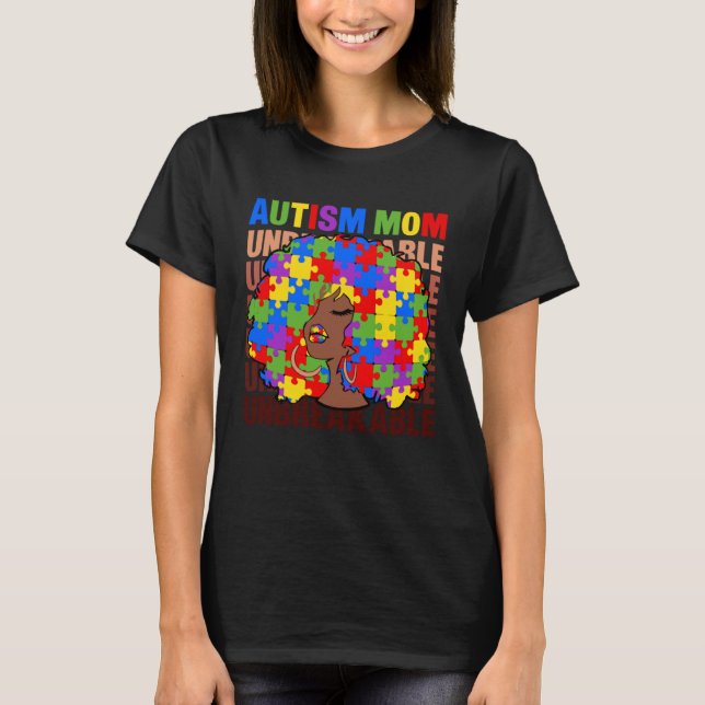 Autismus-Mutter Unzerbrechlich Autismus-Bewusstsei T-Shirt (Vorderseite)