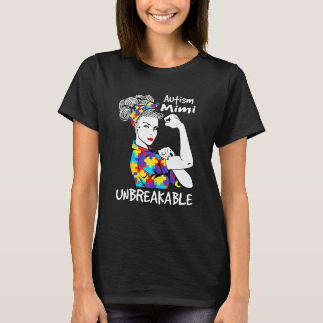 Autismus-Mutter Unzerbrechlich  Autismus T-Shirt (Vorderseite)