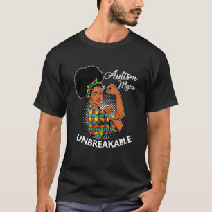 Autismus-Mutter Unzerbrechliche Schwarze Frau Auti T-Shirt