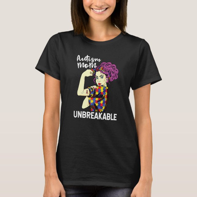 Autismus-Mutter Unzerbrechliches T-Shirt Autismus- (Vorderseite)