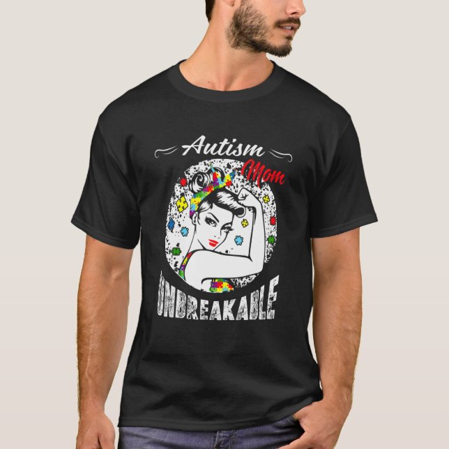 Autismus-Mutter Unzerbrechliches T-Shirt Autismus- (Vorderseite)