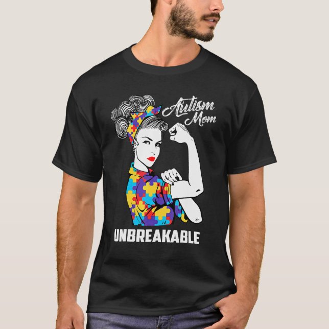 Autismus-Mutter Unzerbrechliches T-Shirt Autismus- (Vorderseite)