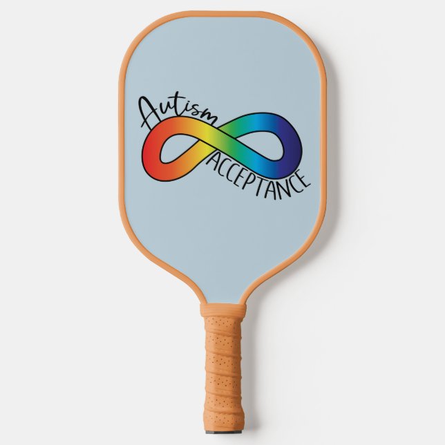 Autismus Neurovielfalt Akzeptanz Regenbogen Pickleball Schläger (Vorderseite)