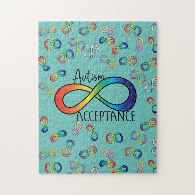 Autismus Neurovielfalt Akzeptanz Regenbogen Puzzle (Vertikal)