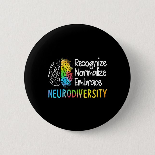 Autismus Neurovielfalt Spektrumanalyse Adhd Rainbo Button (Vorderseite)