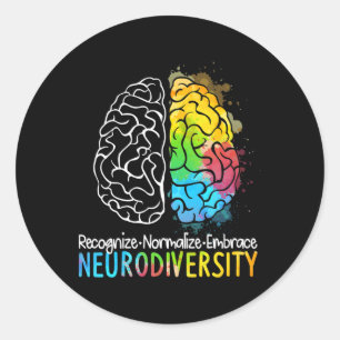Autismus Neurovielfalt Spektrumanalyse Adhd Rainbo Runder Aufkleber