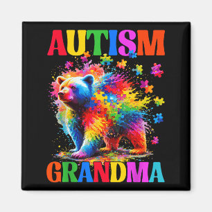Autismus Oma Autismus-Bewusstseins-Tag Bär Puzzle Magnet