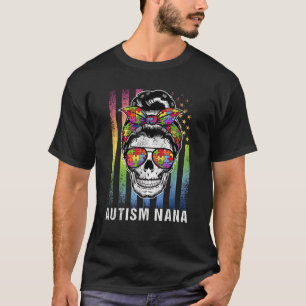 Autismus Oma Cool Ungepflegter Dutt Mädchen USA Am T-Shirt