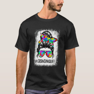 Autismus Oma Leben Unordentlicher Dutt Rätsel Gest T-Shirt