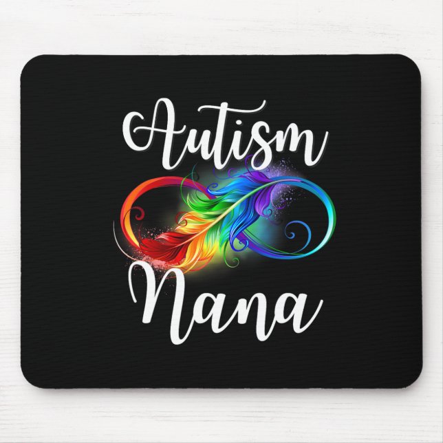 Autismus Oma Neurodiversitäts-Regenbogen-Unendlich Mousepad (Vorne)