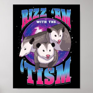 Autismus-Opossum-Liebhaber-Geschenk Rizz Em mit de Poster