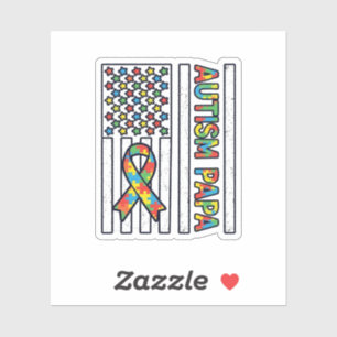 Autismus Papa Flagge Band Puzzle Teil Shirt Design Aufkleber