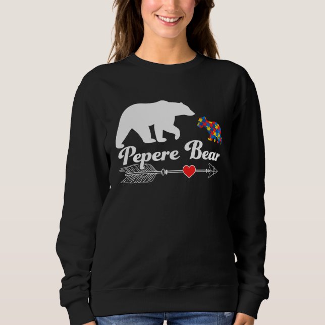 Autismus Pepere Bär Puzzle Autismus-Bewusstsein Au Sweatshirt (Vorderseite)