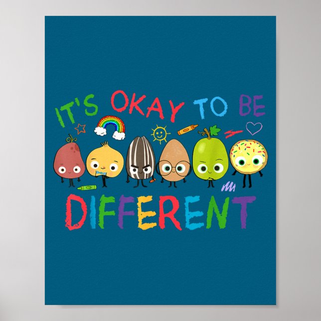 Autismus Positives Zitat anders zu sein preppy Poster (Vorne)