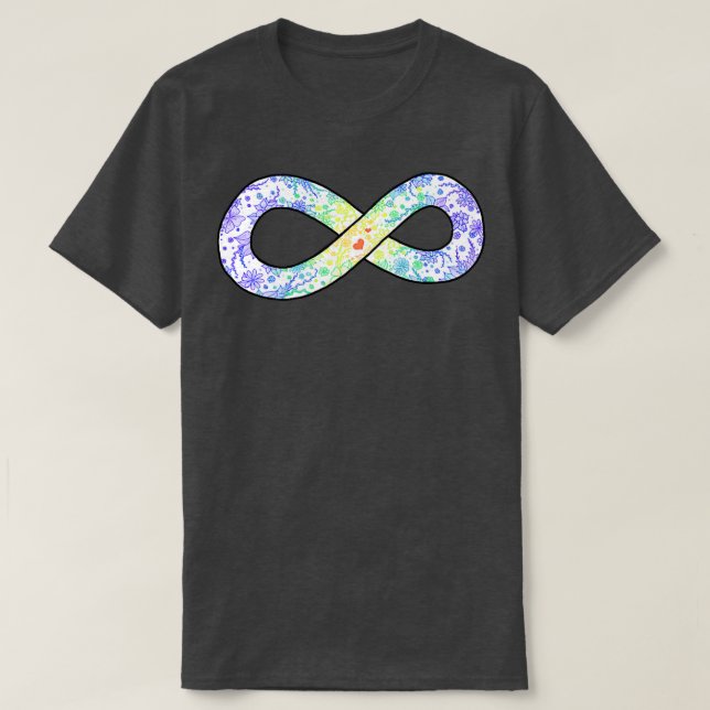 Autismus Pride Floral Infinity Symbol T-Shirt (Design vorne)