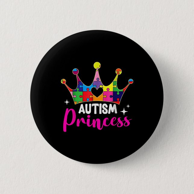 Autismus Prinzessin Daughter Autismus Bewusstsein Button (Vorderseite)