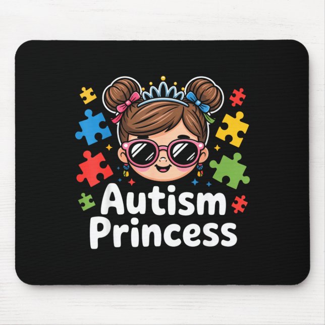 Autismus Prinzessin Puzzleteil Mädchen Bewusstsein Mousepad (Vorne)